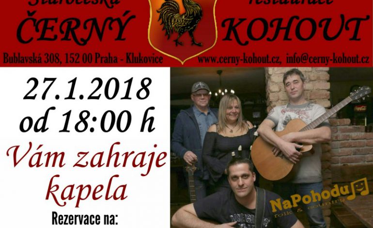 Kapela NaPohodu zahraje v Restauraci Černý Kohout