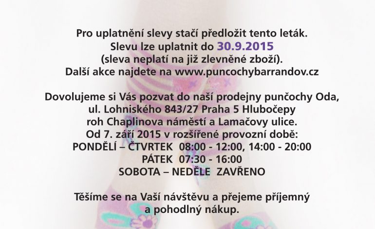 Punčochy Óda – akce září