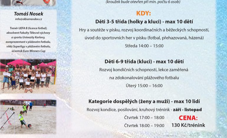 Ukázkový trénink beach kroužku v ZŠ Chaplinovo náměstí