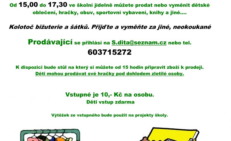 Bazárek v ZŠ Chaplinovo náměstí