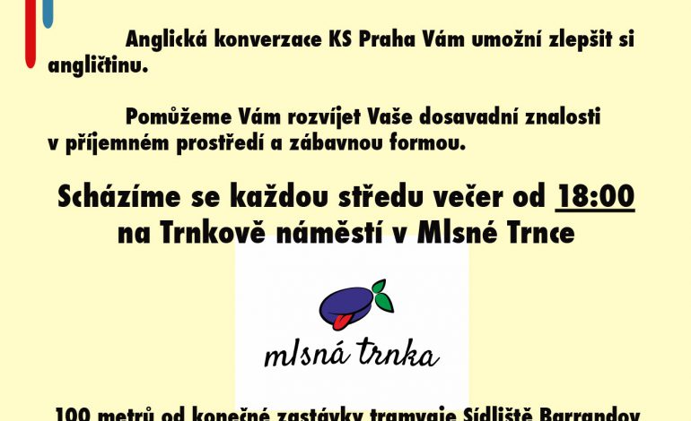 Klub anglické konverzace na Barrandově – každou středu