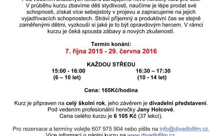 Kurzy herectví v ZŠ Chaplinovo náměstí