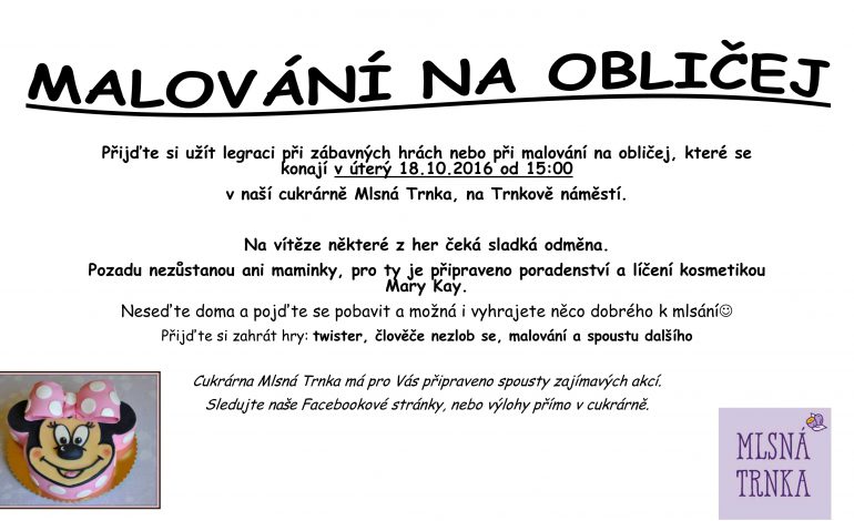 Malování na obličej v cukrárně Mlsná trnka