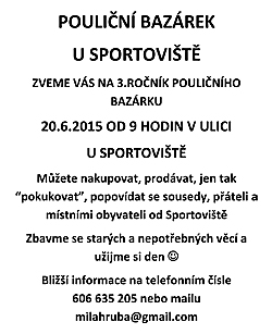 Pouliční bazárek ve Slivenci