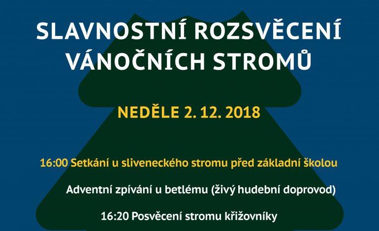 SLAVNOSTNÍ ROZSVĚCENÍ VÁNOČNÍCH STROMŮ