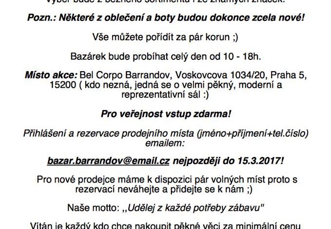 Celodenní bazar dětského a dámského oblečení