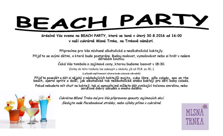 Beach party v cukrárně Mlsná Trnka
