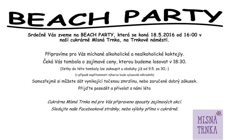 Beach party v cukrárně Mlsná Trnka