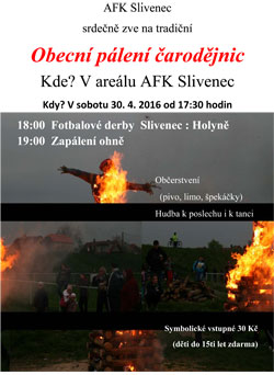 Obecní pálení čarodějnic ve Slivenci