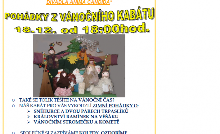 ANIMA CANDIDA a POHÁDKY Z VÁNOČNÍHO KABÁTU v KRC Barrandov 