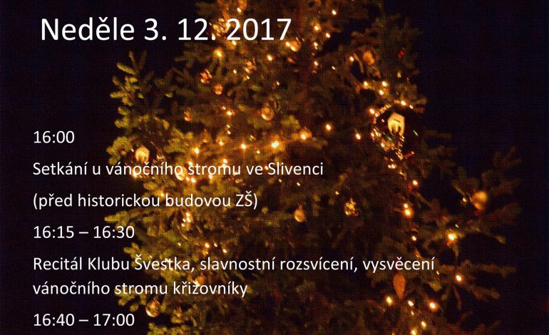 Slavnostní rozsvěcení vánočních stromů ve Slivenci a Holyni
