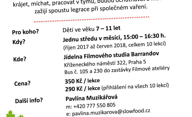 KURZ VAŘENÍ PRO DĚTI MALÝ GURMÁN NA BARRANDOVĚ